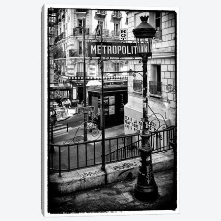Black Montmartre Series - Paris Metro Canvas Print #PHD1878} by Philippe Hugonnard Canvas Wall Art