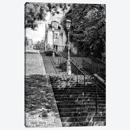 Black Montmartre Series - Stairs Climb Canvas Print #PHD1881} by Philippe Hugonnard Art Print