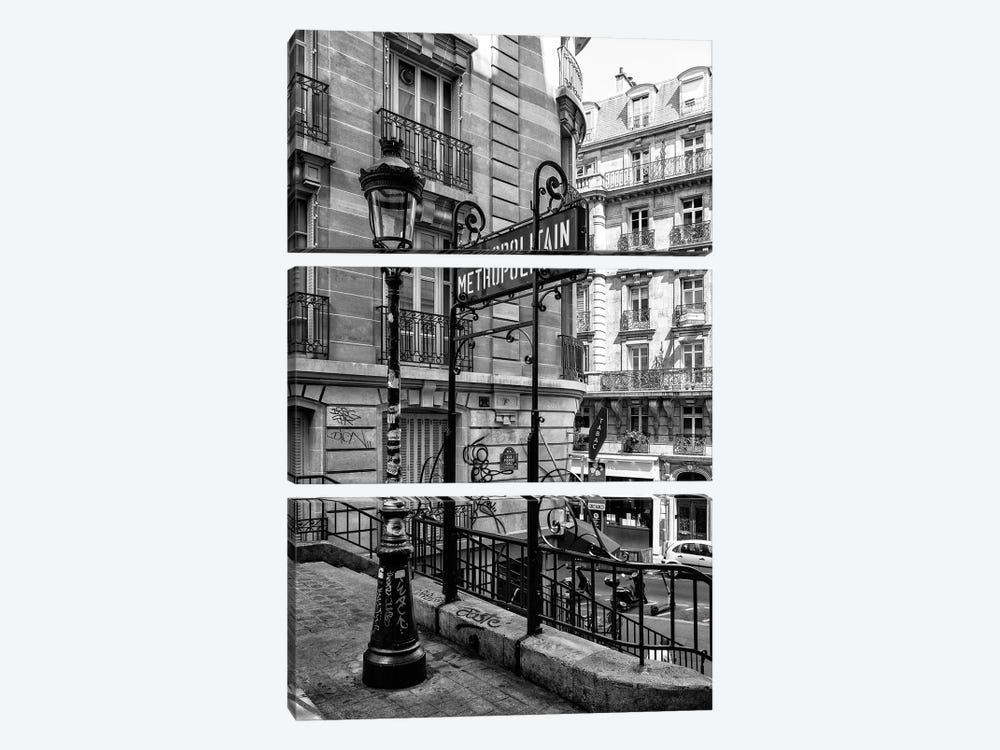 Black Montmartre Series - Metropolitain by Philippe Hugonnard 3-piece Art Print