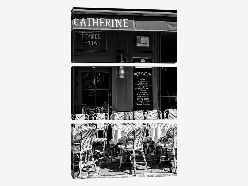 Black Montmartre Series - Café Paris by Philippe Hugonnard 3-piece Canvas Artwork