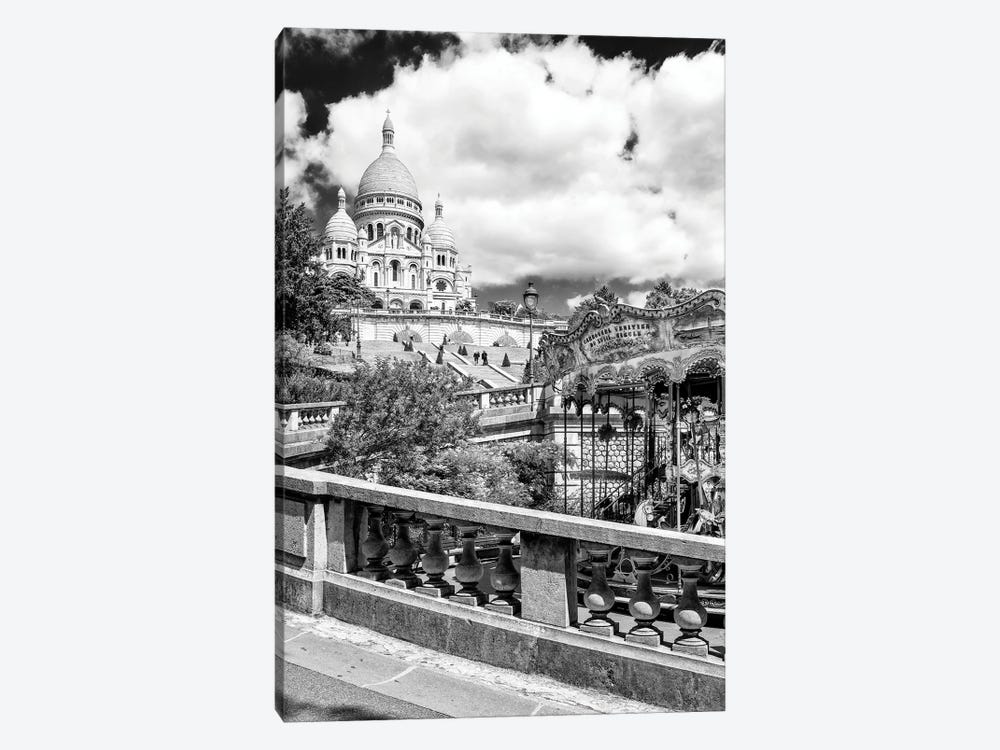 Black Montmartre Series - Carousel Sacré-Coeur by Philippe Hugonnard 1-piece Canvas Wall Art