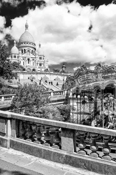 Paris Photography: Black Montmartre Series - Carousel Sacré-Coeur by Philippe Hugonnard