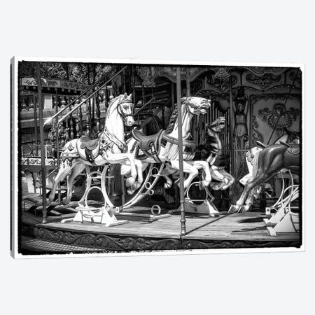 Black Montmartre Series - Paris Carousel Canvas Print #PHD1888} by Philippe Hugonnard Canvas Print