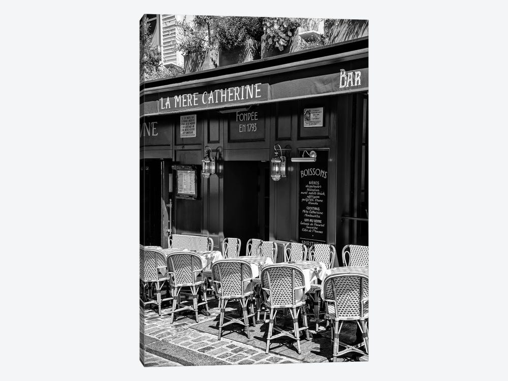 Black Montmartre Series - Parisian Restaurant by Philippe Hugonnard 1-piece Canvas Wall Art