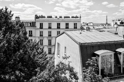 Black Montmartre Series - View Over The Rooftops of Paris by Philippe Hugonnard canvas print