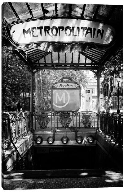 Black Montmartre Series - Montmartre Metro Canvas Art Print - Paris Photography