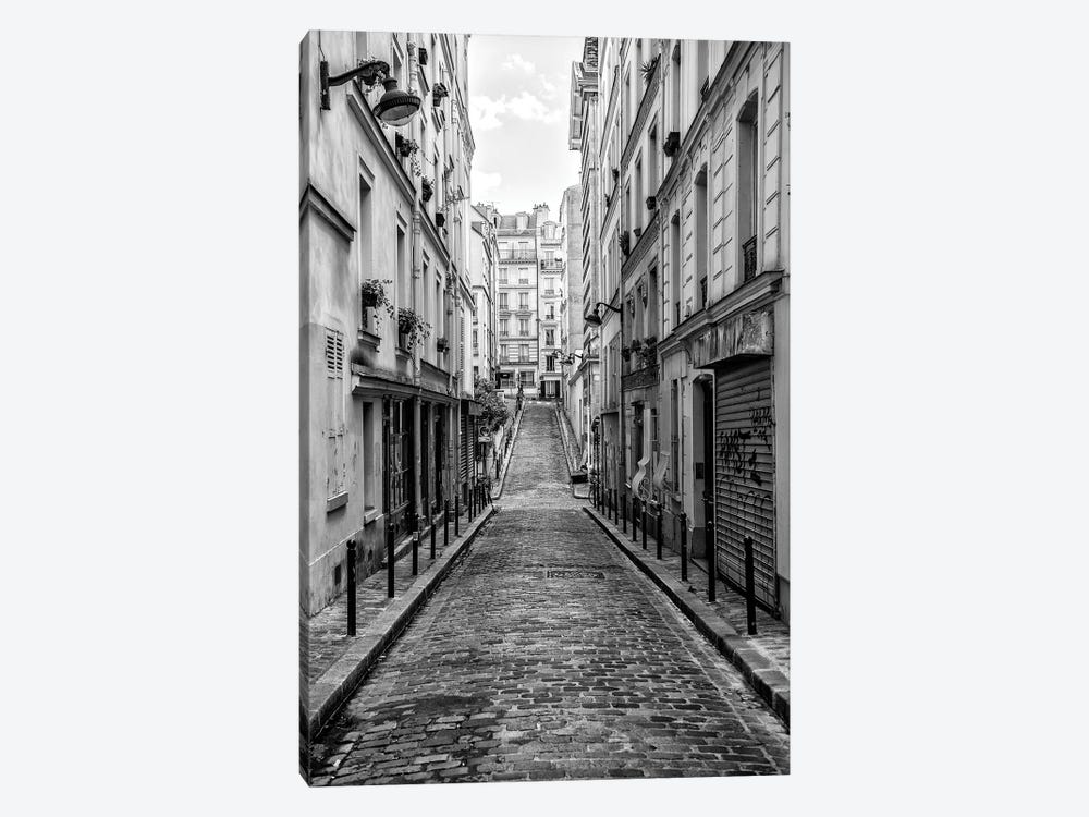 Black Montmartre Series - Montmartre Street View by Philippe Hugonnard 1-piece Canvas Wall Art