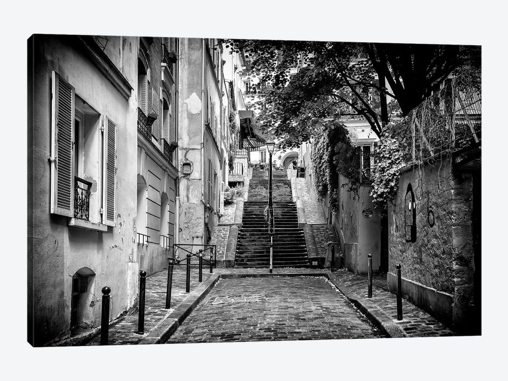 Black Montmartre Series - Paris Street View by Philippe Hugonnard 1-piece Canvas Artwork