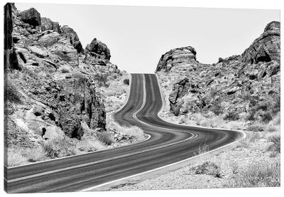 Black Nevada Series - On The Road Canvas Art Print - Nevada Art