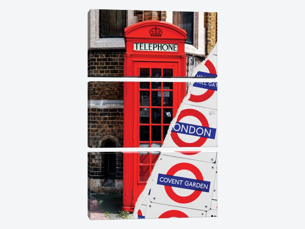 London Booth by Philippe Hugonnard 3-piece Canvas Print
