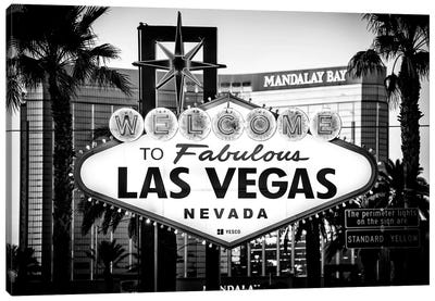 Black Nevada Series - Welcome To Las Vegas Canvas Art Print - All Black Collection