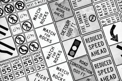 Black Nevada Series - Traffic Signs by Philippe Hugonnard canvas print