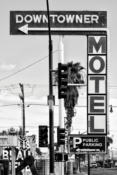 Black Nevada Series - Downtowner Motel by Philippe Hugonnard canvas print