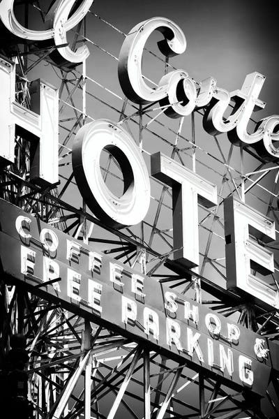 Nevada: Black Nevada Series - Vegas Hotel Sign by Philippe Hugonnard