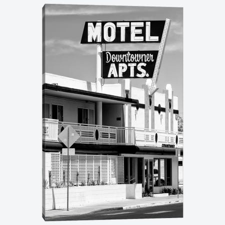 Black Nevada Series - Vegas Motel Downtowner Canvas Print #PHD1911} by Philippe Hugonnard Art Print