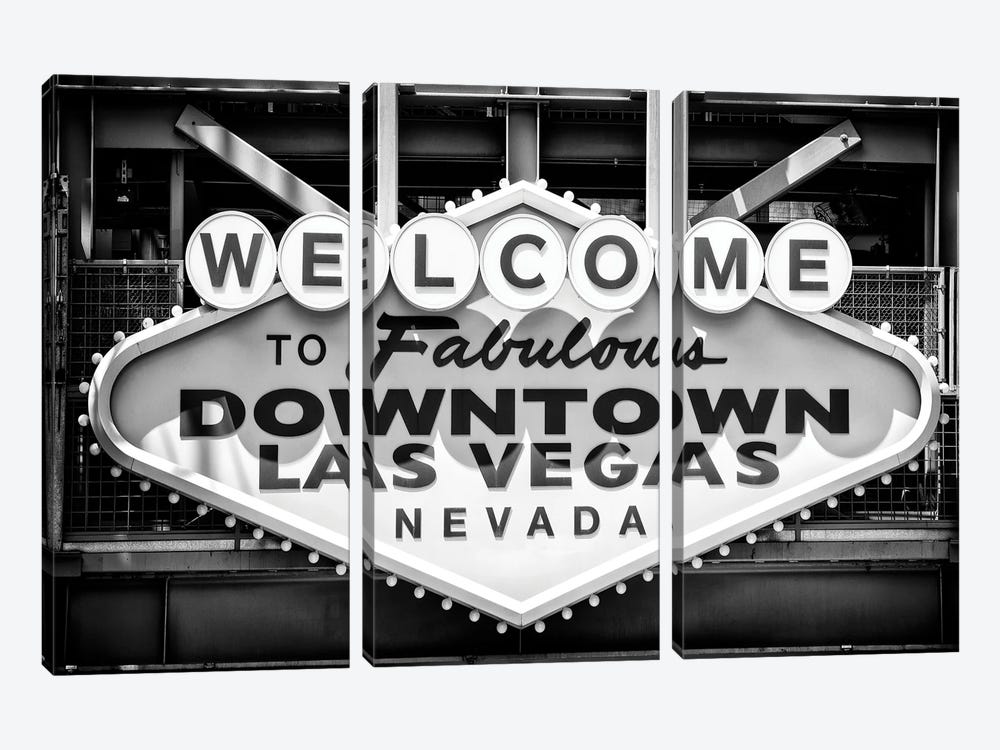 Black Nevada Series - Welcome Vegas by Philippe Hugonnard 3-piece Canvas Art Print