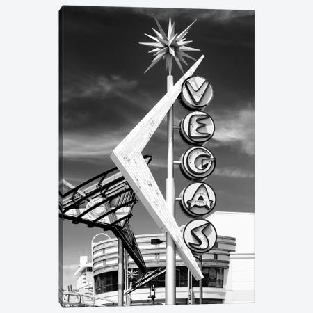 Black Nevada Series - The Famous Vegas Sign Canvas Print #PHD1914} by Philippe Hugonnard Canvas Artwork