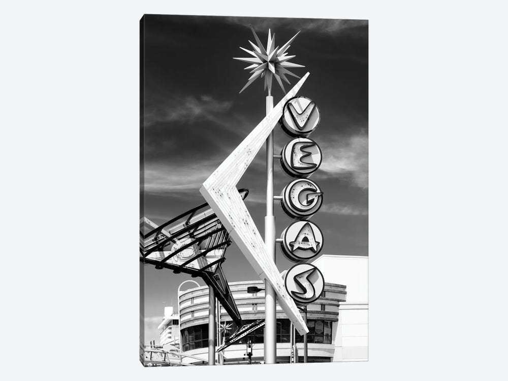 Black Nevada Series - The Famous Vegas Sign by Philippe Hugonnard 1-piece Canvas Print