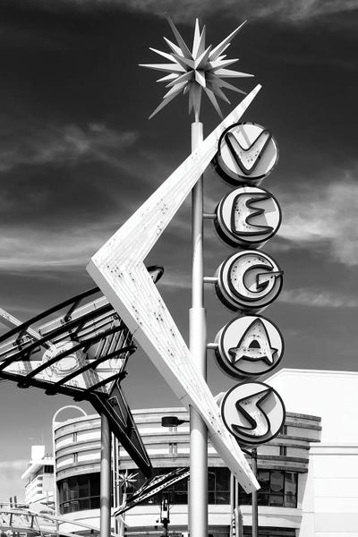 Signs: Black Nevada Series - The Famous Vegas Sign by Philippe Hugonnard