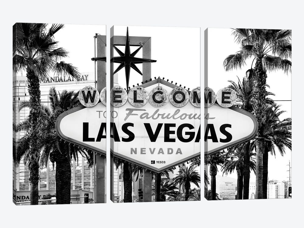 Black Nevada Series - Welcome To Fabulous Las Vegas by Philippe Hugonnard 3-piece Art Print