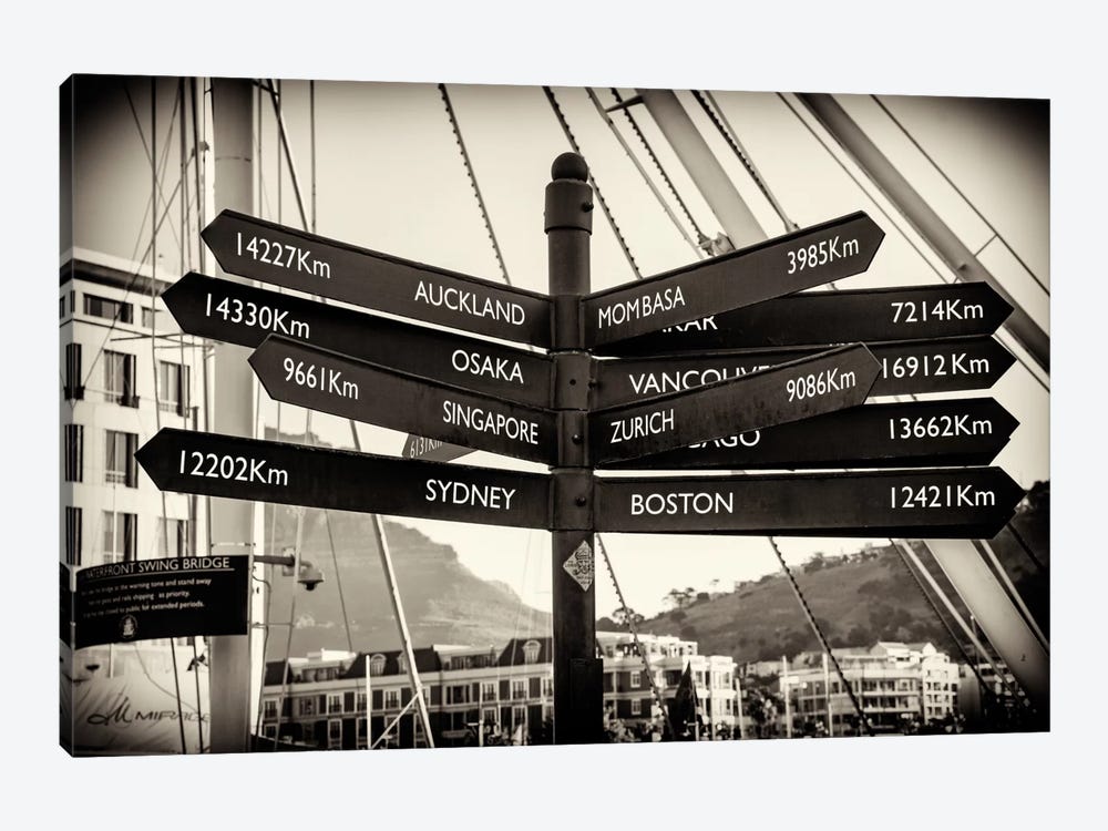 Direction Sign Cape Town by Philippe Hugonnard 1-piece Canvas Print