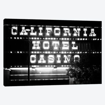 Black Nevada Series - Fremont California Hotel Casino Canvas Print #PHD1940} by Philippe Hugonnard Canvas Wall Art