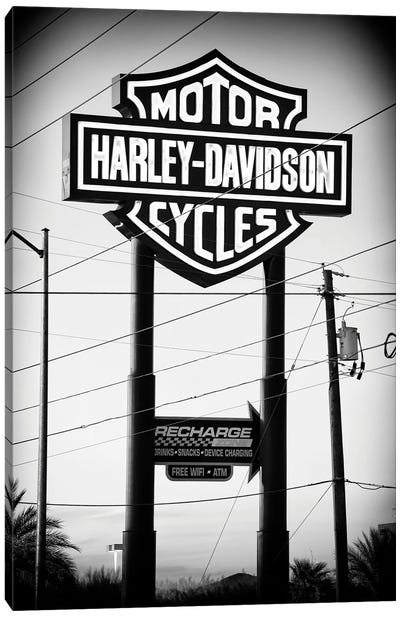 Black Nevada Series - Vegas Harley Canvas Art Print - Las Vegas Art