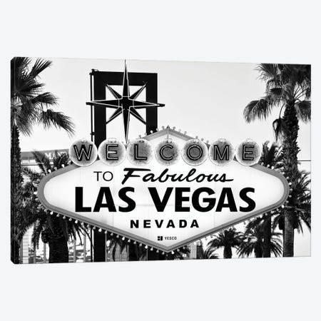 Black Nevada Series - Welcome To Fabulous Las Vegas Nevada Canvas Print #PHD1942} by Philippe Hugonnard Canvas Art