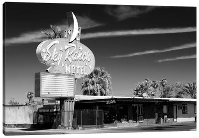Black Nevada Series - Sky Ranch Motel Vegas Canvas Art Print - Las Vegas Art