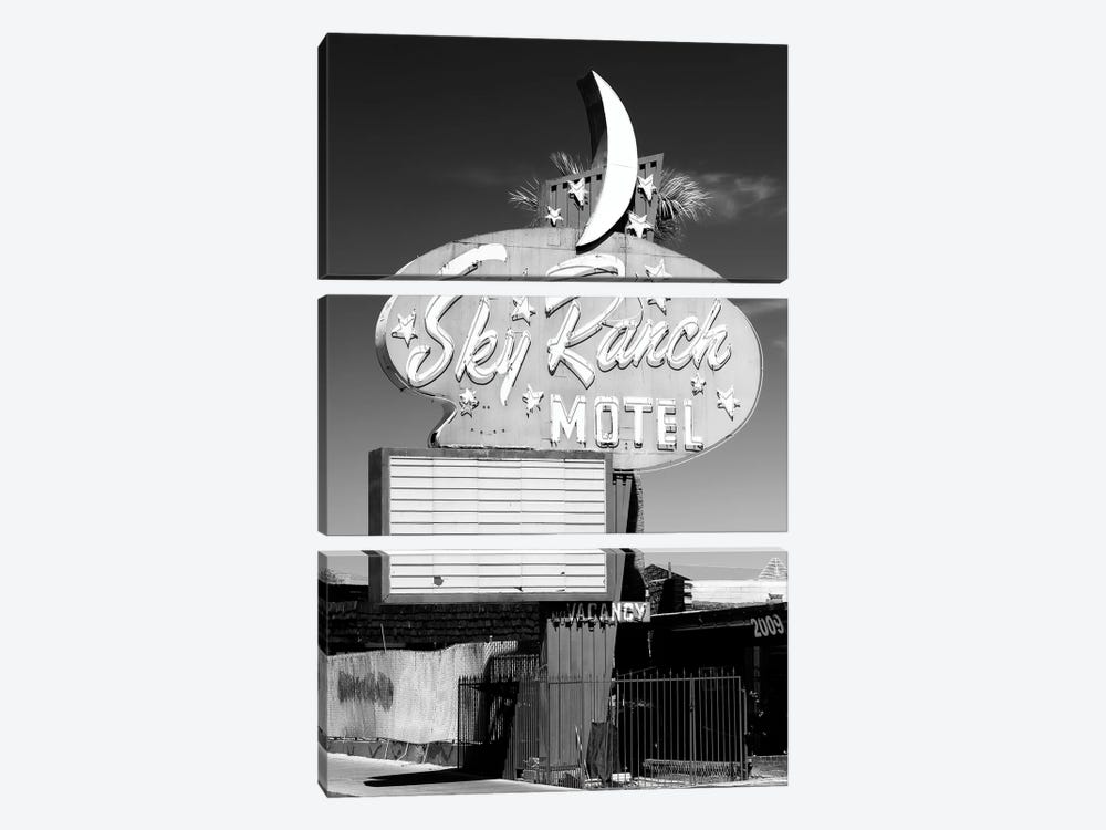 Black Nevada Series - Vegas Sky Ranch Motel by Philippe Hugonnard 3-piece Art Print