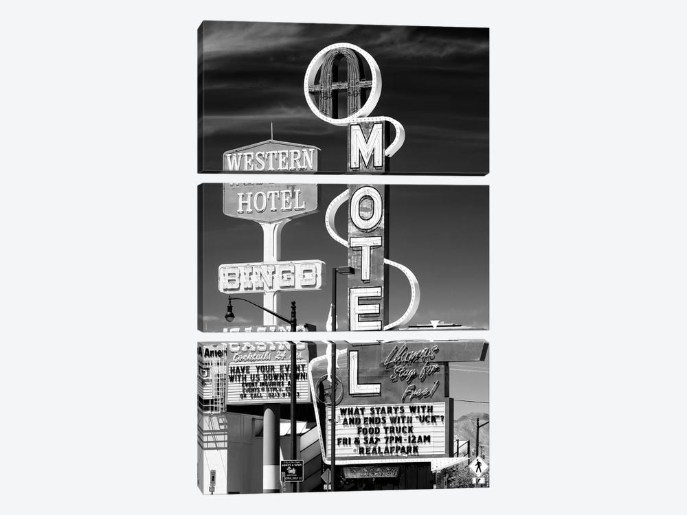 Black Nevada Series - Vegas Bingo Motel by Philippe Hugonnard 3-piece Art Print