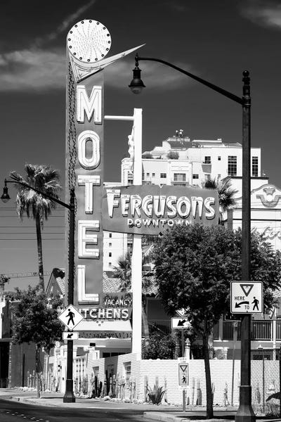 Las Vegas: Black Nevada Series - Vintage Vegas Motel by Philippe Hugonnard
