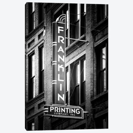 Black NOLA Series - Franklin Sign Canvas Print #PHD1955} by Philippe Hugonnard Canvas Artwork