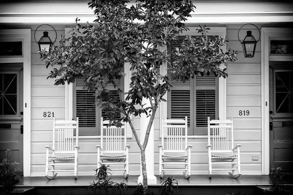 Louisiana: Black NOLA Series - 4 Rocking Chairs by Philippe Hugonnard
