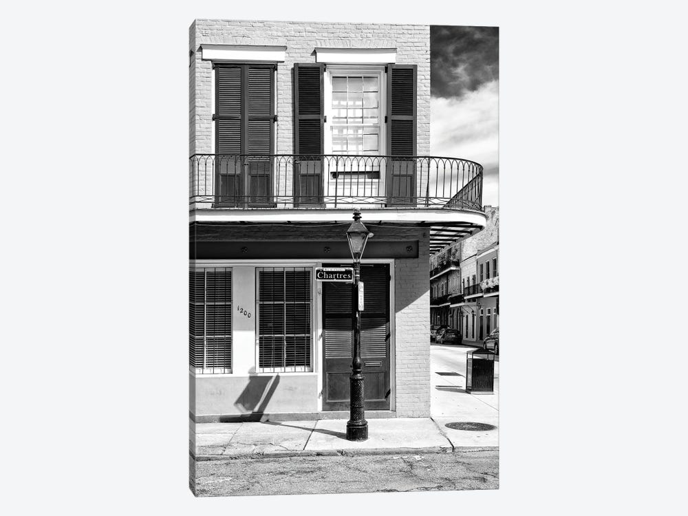 Black NOLA Series - Rue de Chartres New Orleans by Philippe Hugonnard 1-piece Canvas Print