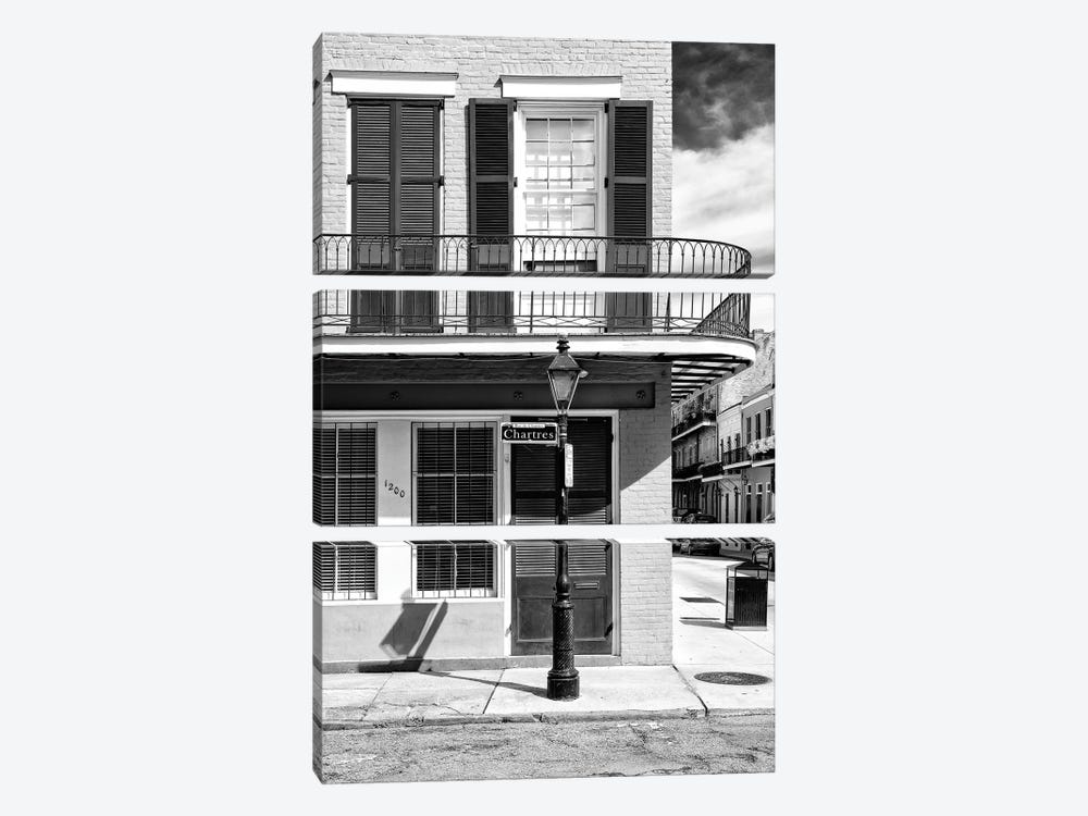 Black NOLA Series - Rue de Chartres New Orleans by Philippe Hugonnard 3-piece Art Print