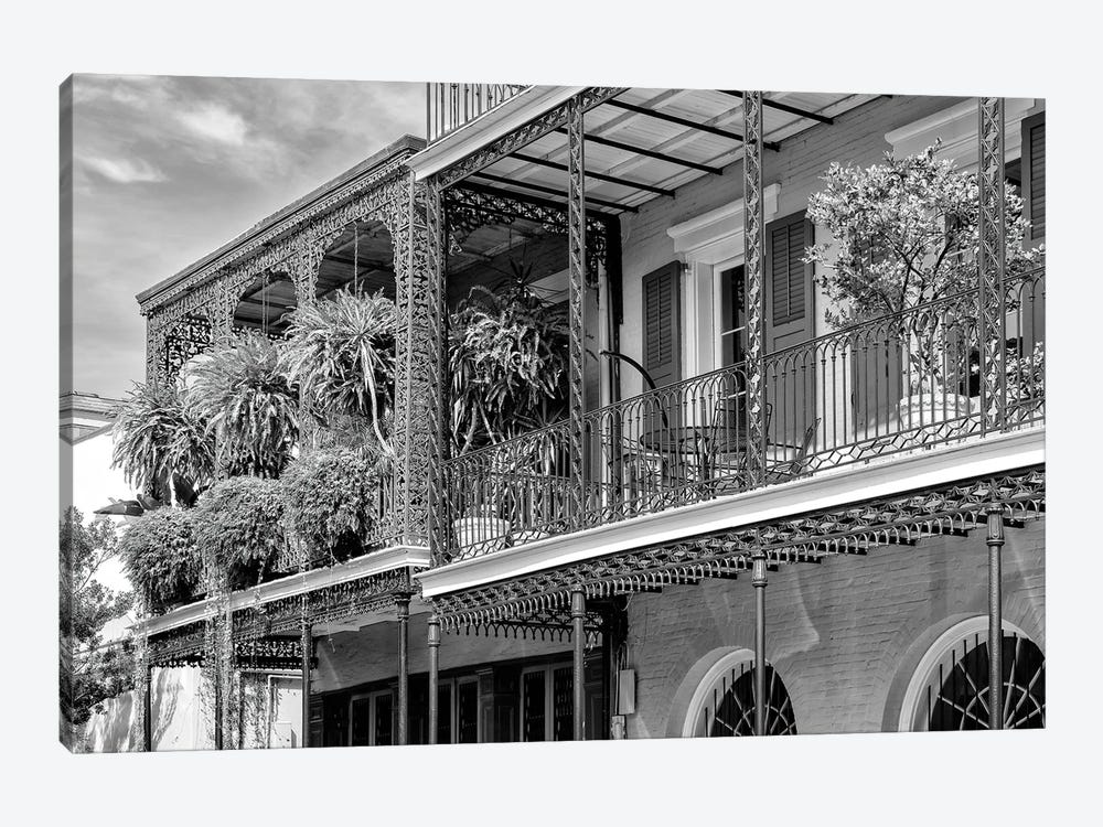 Black NOLA Series - The Most Famous Balcony by Philippe Hugonnard 1-piece Canvas Artwork