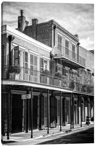 Black NOLA Series - New Orleans Balcony Canvas Art Print - New Orleans Art