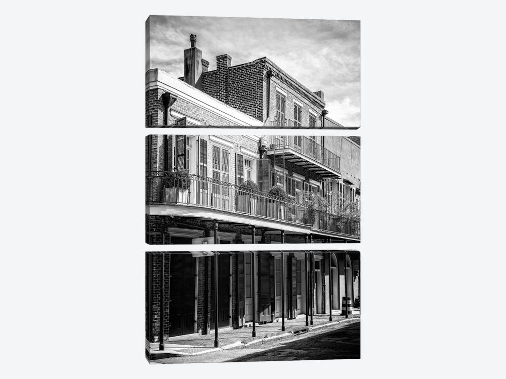 Black NOLA Series - New Orleans Balcony by Philippe Hugonnard 3-piece Canvas Wall Art