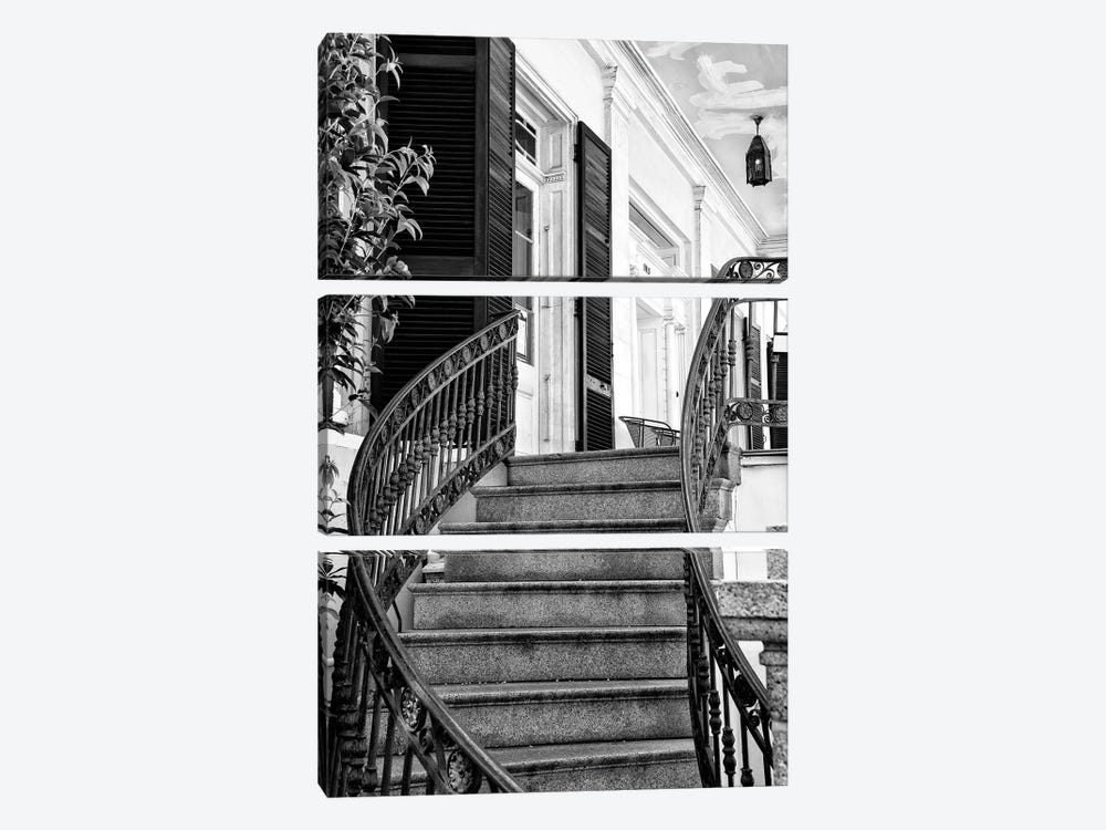 Black NOLA Series - Colonial Staircase by Philippe Hugonnard 3-piece Canvas Art