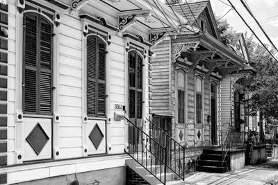 Black NOLA Series - Shotgun Facades by Philippe Hugonnard canvas print