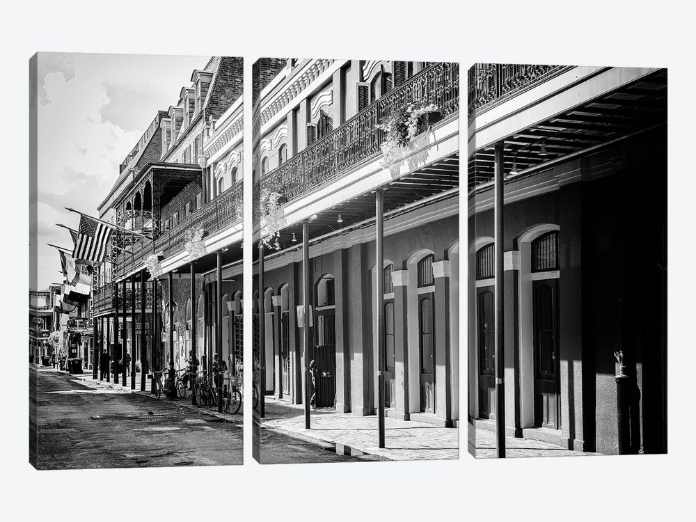 Black NOLA Series - Old Traditional Facades by Philippe Hugonnard 3-piece Canvas Art