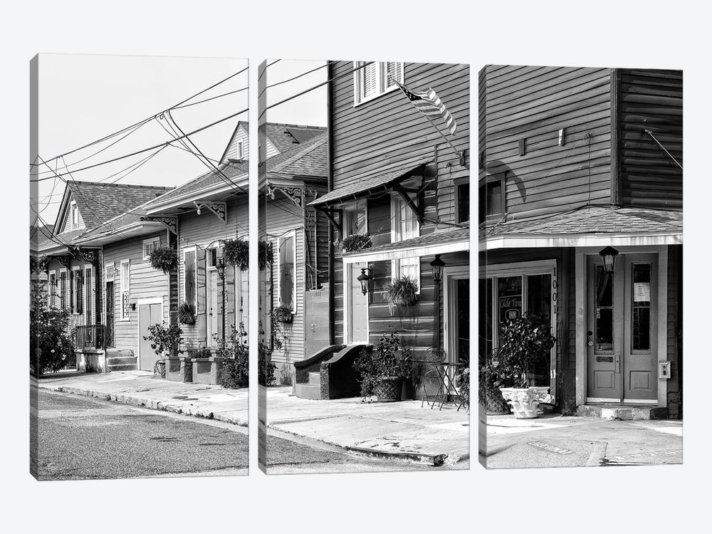 Black NOLA Series - Faubourg Marigny New Orleans by Philippe Hugonnard 3-piece Canvas Wall Art