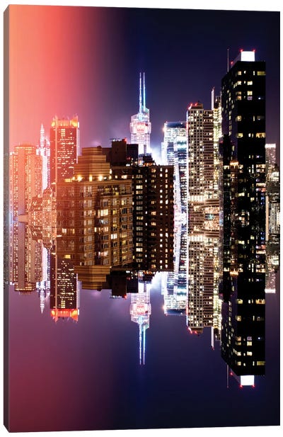 Manhattan Buildings Canvas Art Print - Double Exposure Photography