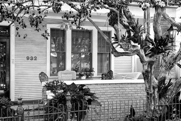 New Orleans: Black NOLA Series - Beautiful New Orleans Facade by Philippe Hugonnard