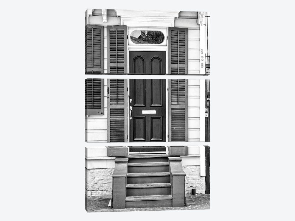 Black NOLA Series - Historic Doors French Quarter by Philippe Hugonnard 3-piece Canvas Wall Art