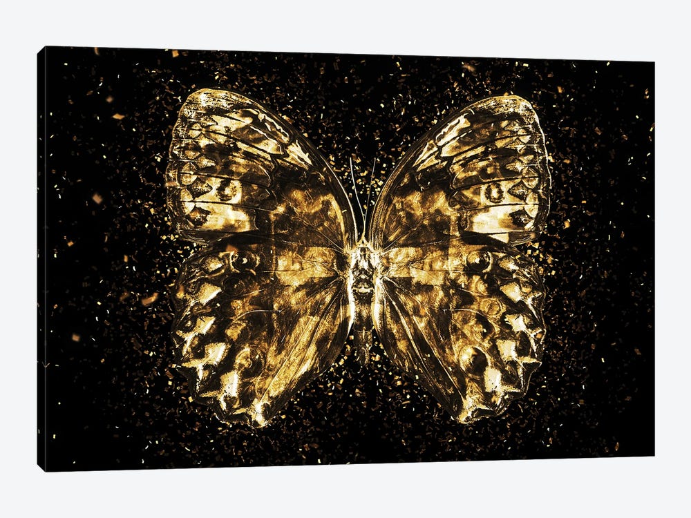 Golden - Butterfly II by Philippe Hugonnard 1-piece Canvas Artwork