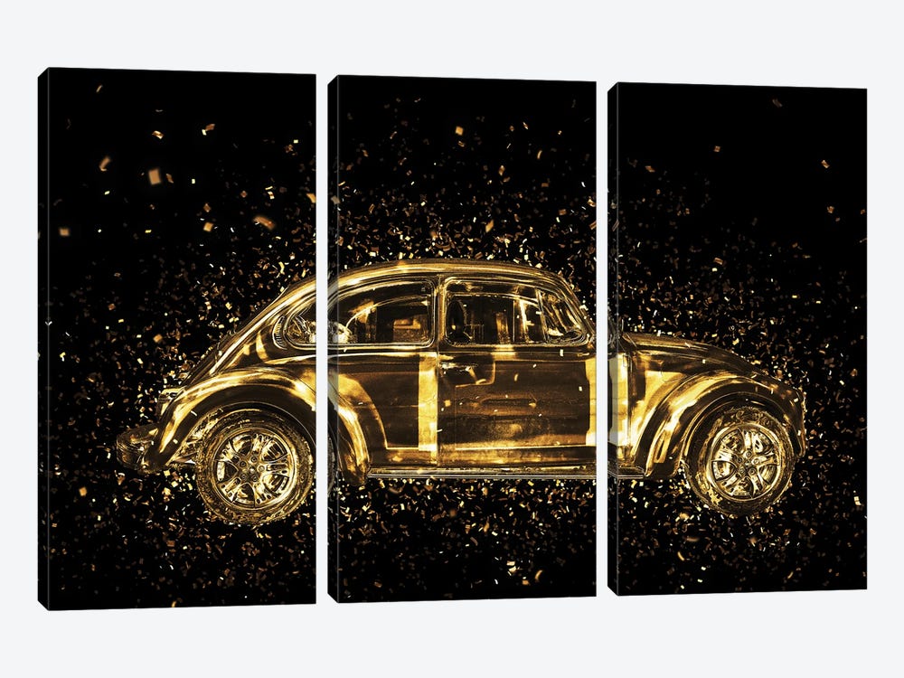 Golden - Classic VW by Philippe Hugonnard 3-piece Canvas Wall Art