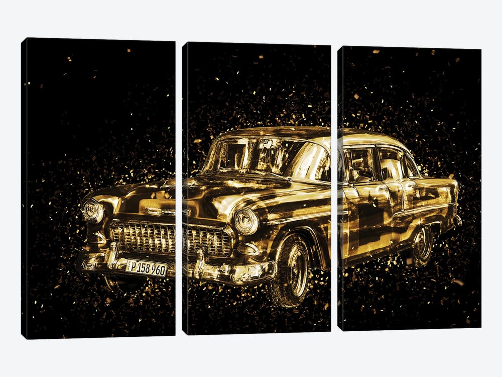 Golden - Classic Car by Philippe Hugonnard 3-piece Art Print