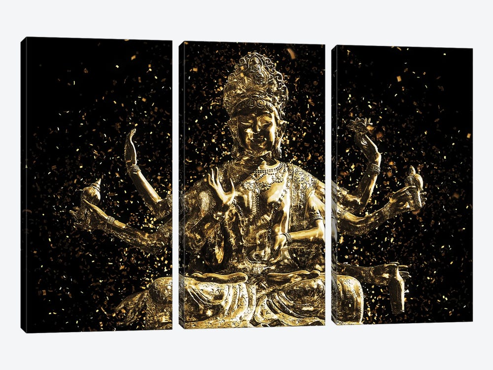 Golden - Shiva by Philippe Hugonnard 3-piece Canvas Art